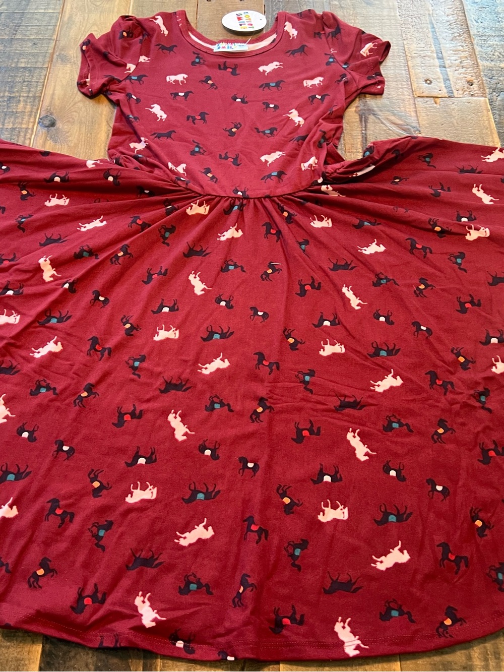 Dot Dot Smile size 8/10 girls horse Cap sleeve twirl dress new